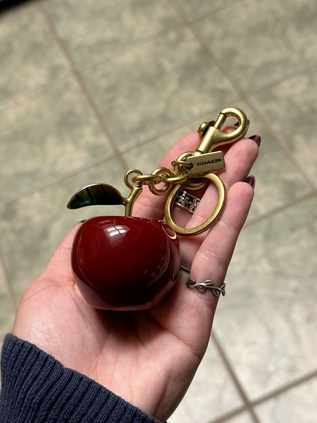 Coach apple keychain